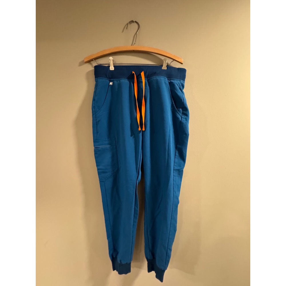 FIGS Zamora Jogger Scrub Pants High Waisted Small Teal Blue Womens - Picture 3 of 6